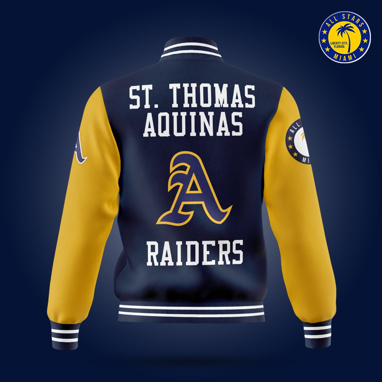 ST THOMAS AQUINAS RAIDERS VARSITY LETTERMAN JACKET