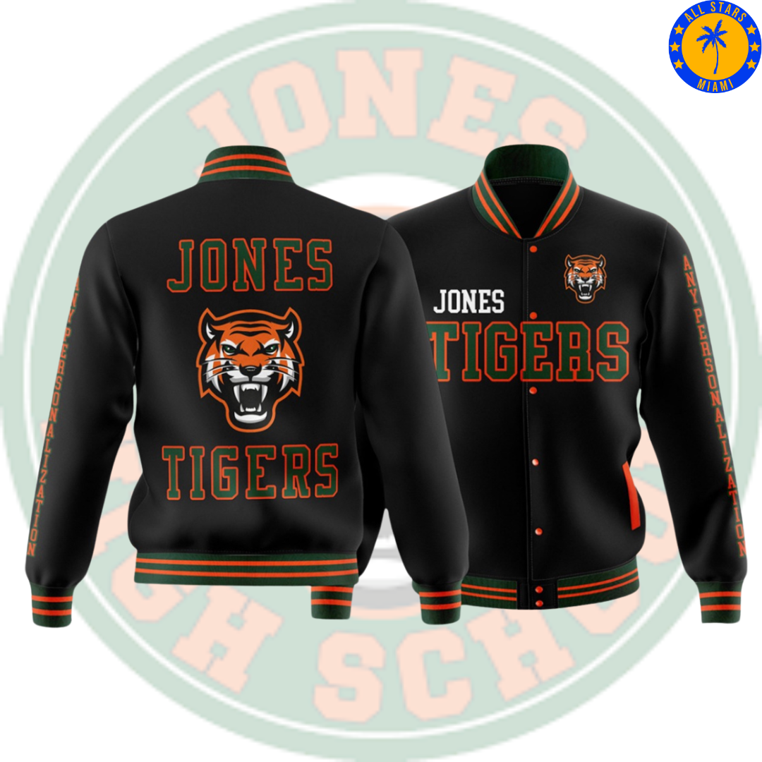JONES TIGERS BLACK SATIN JACKET