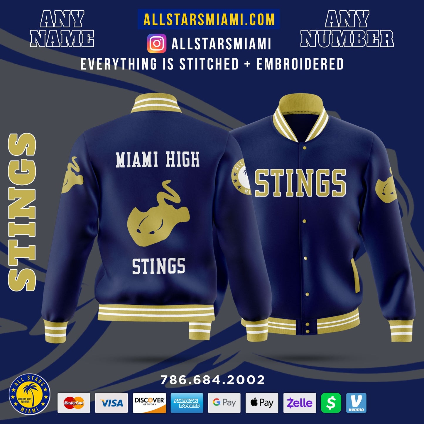 MIAMI HIGH STINGS SATIN JACKET
