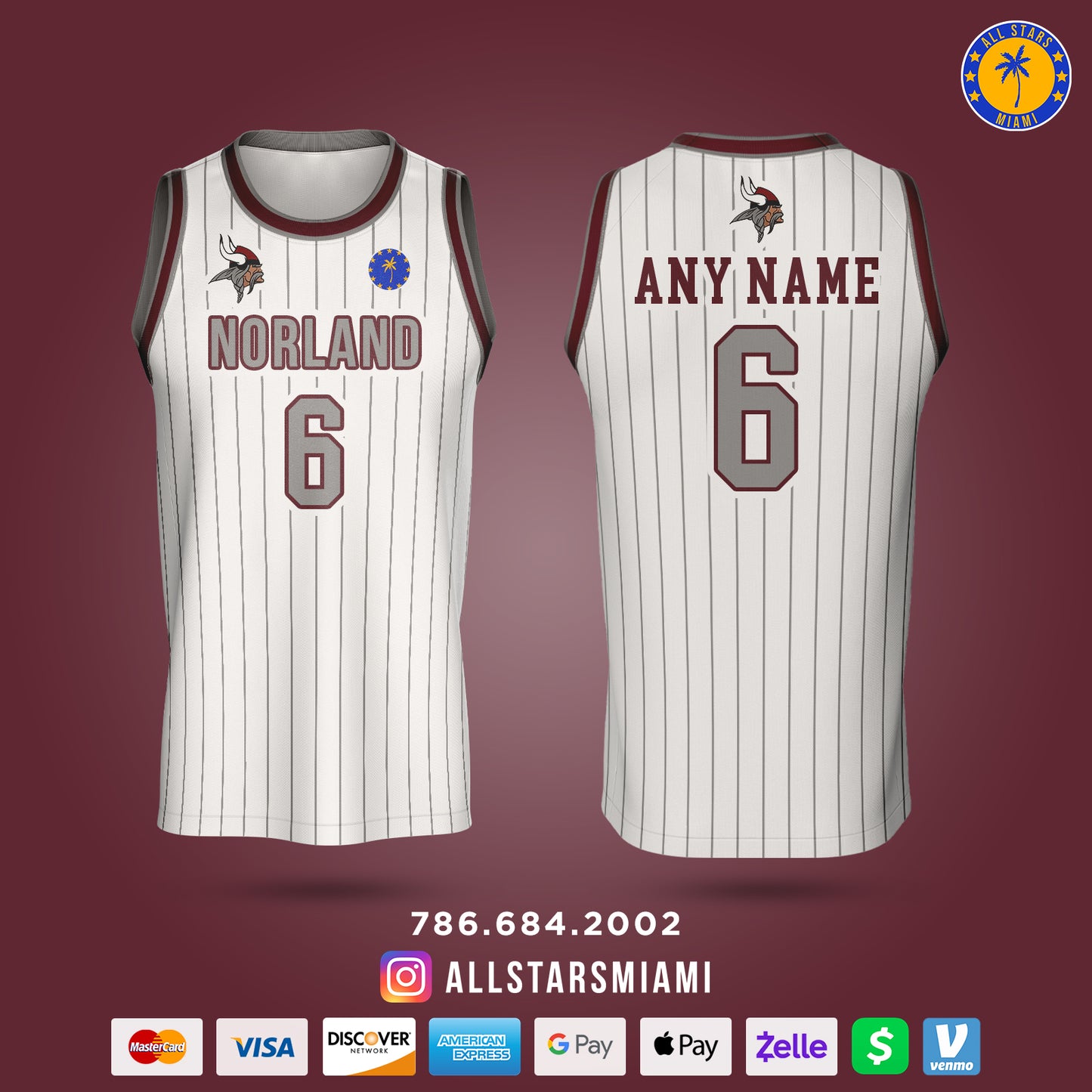 Miami Norland Vikings Basketball Championship Jerseys