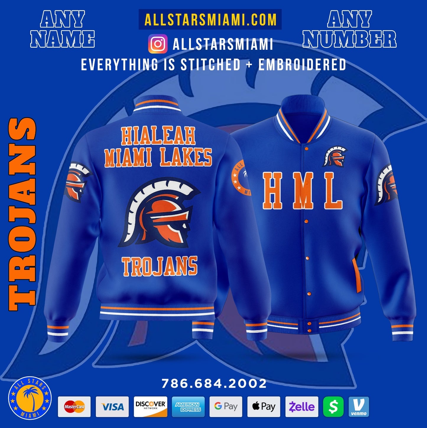 HIALEAH MIAMI LAKES TROJANS (HML) SATIN JACKET