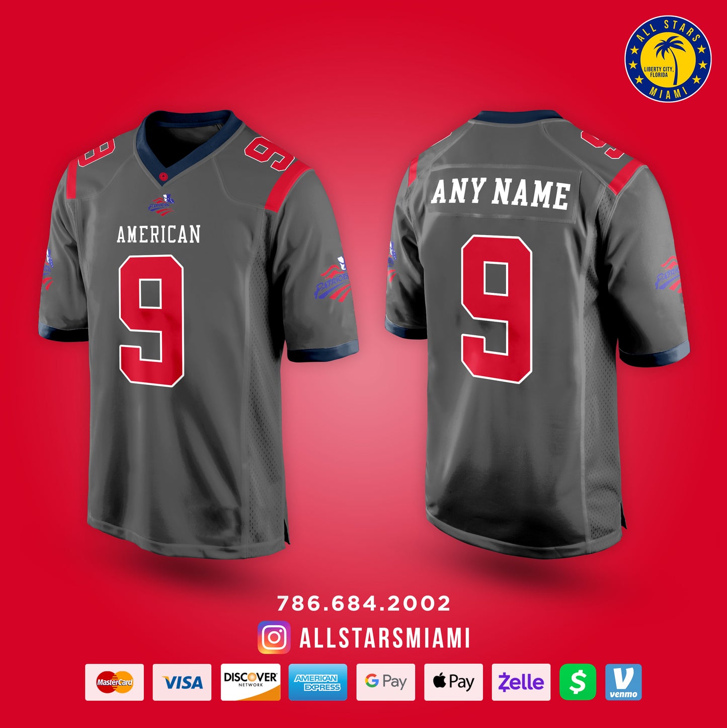 AMERICAN PATRIOTS FOOTBALL JERSEY