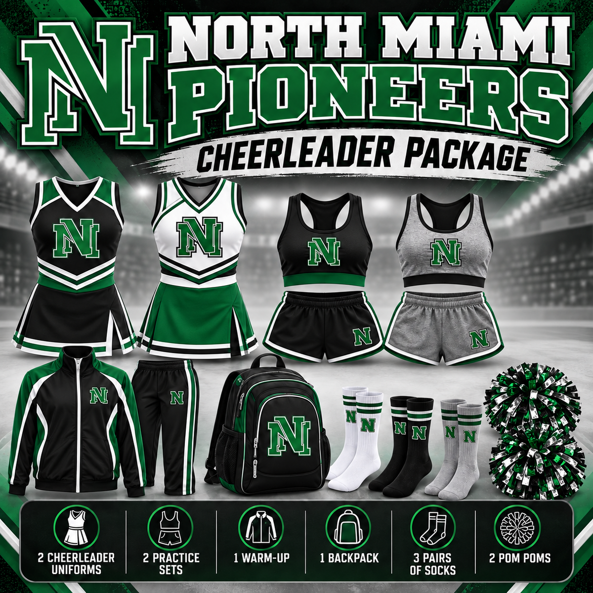 North Miami Pioneers Cheer Package