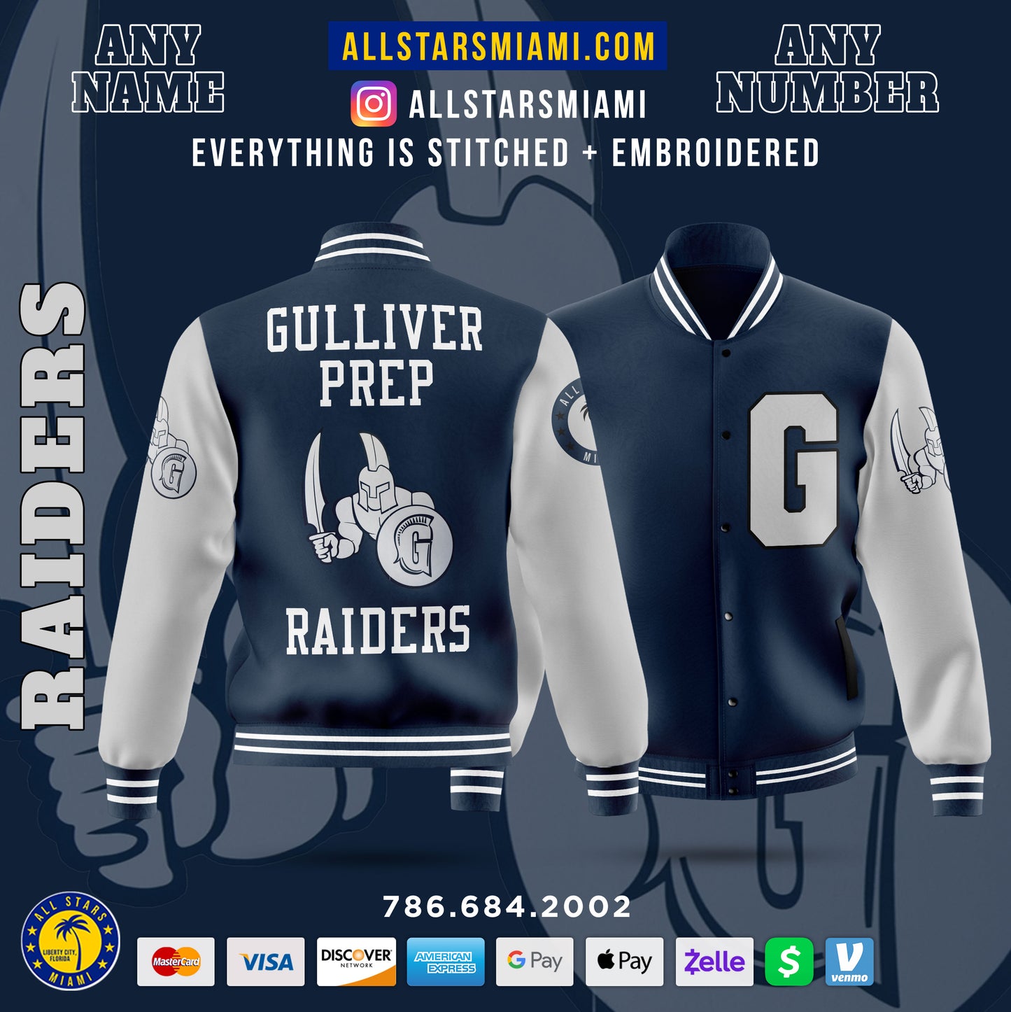 RAIDERS VARSITY LETTERMAN JACKET