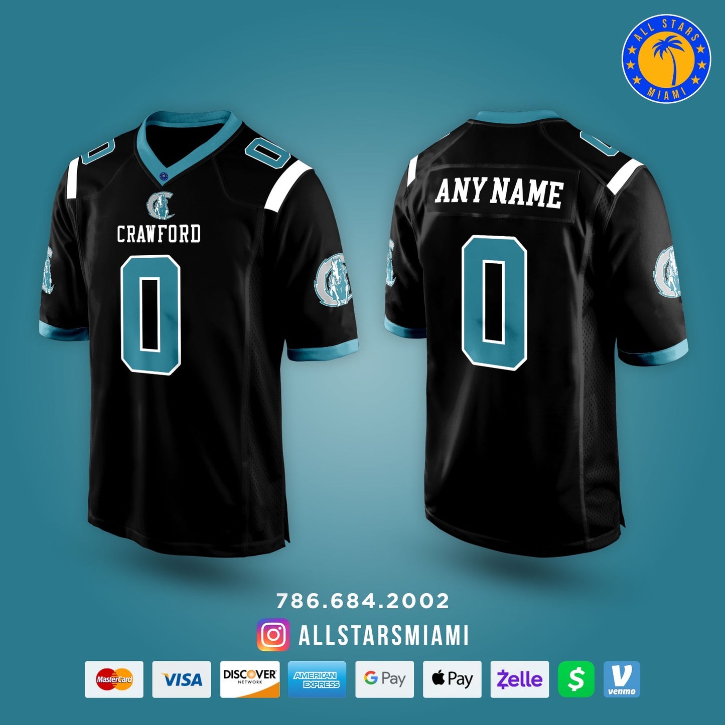 CRAWFORD CHARGERS FOOTBALL JERSEYS