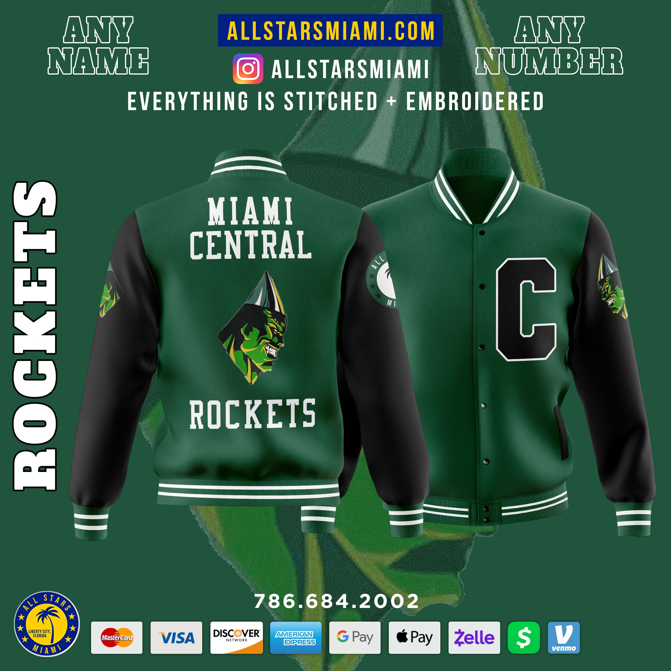 ROCKETS VARSITY LETTERMAN JACKET – AllStarsMiami