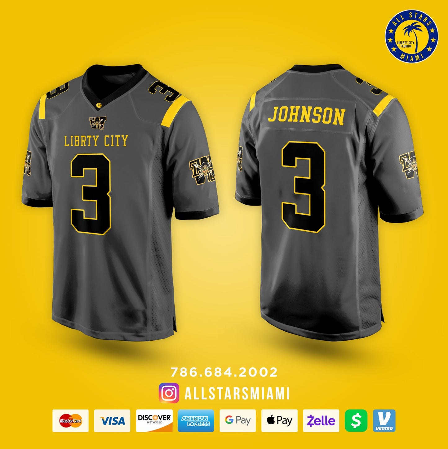 LIBERTY CITY WARRIORS FOOTBALL JERSEY