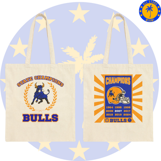 MIAMI NORTHWESTERN BULLS CHAMPIONSHIP COTTON CANVAS TOTE