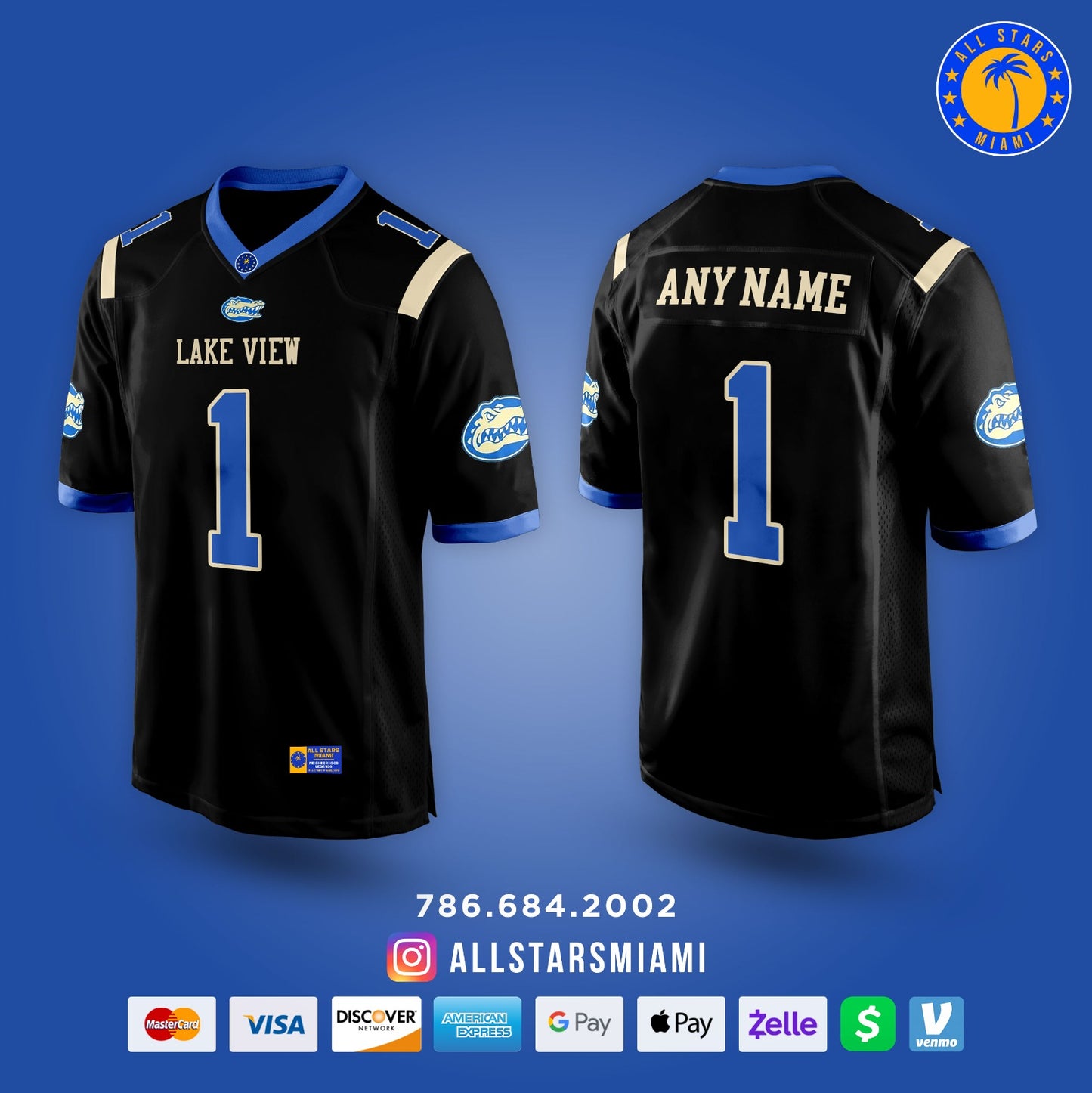 Lake View Wild Gators Football Jersey