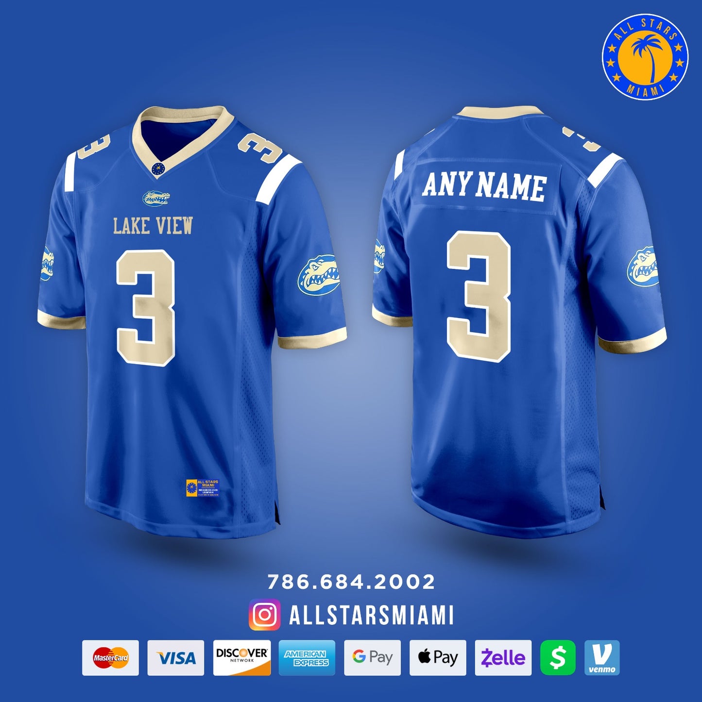 Lake View Wild Gators Football Jersey