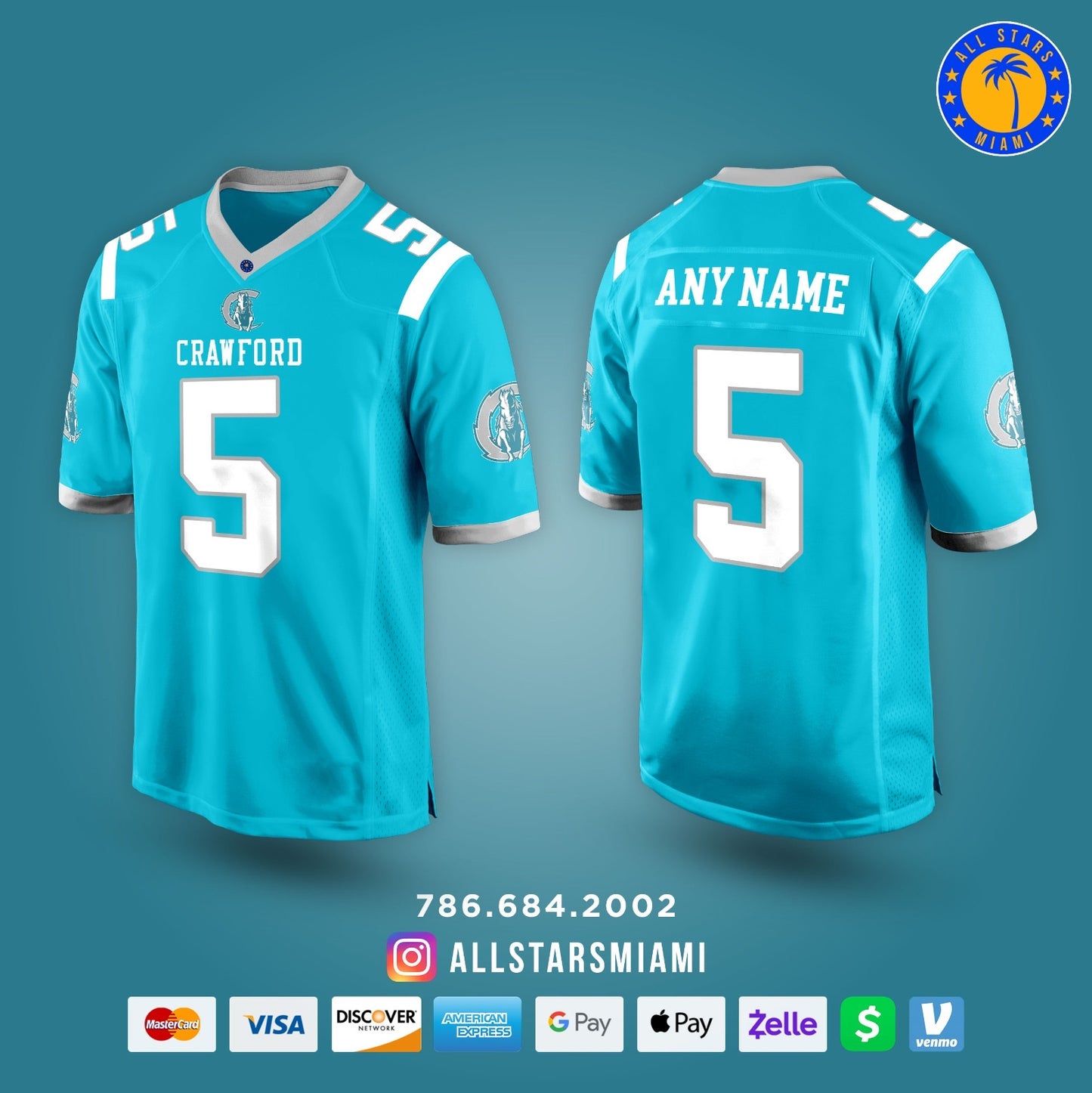 CRAWFORD CHARGERS FOOTBALL JERSEYS