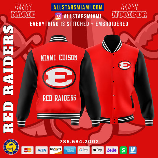 EDISON RED RAIDERS VARSITY LETTERMAN JACKET